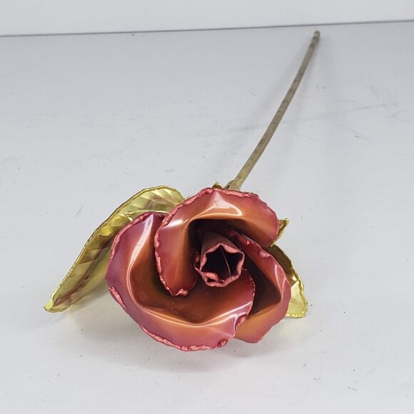 Vintage Gold Decorative Metal Copper Brass Rose Stem 12" - Picture 6 of 9